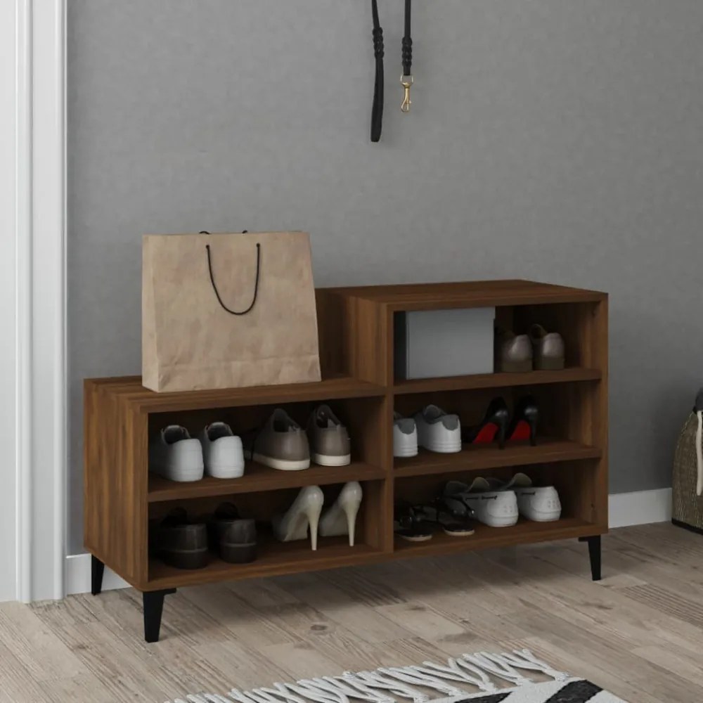 vidaXL barna tölgyszínű szerelt fa cipősszekrény 102x36x60 cm