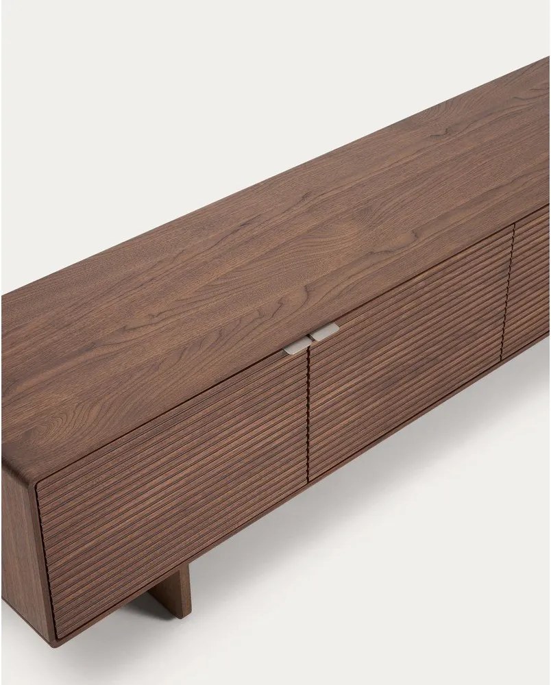 Sötétbarna TV-állvány diófa dekorral 200x46x40 cm Norlen – Kave Home