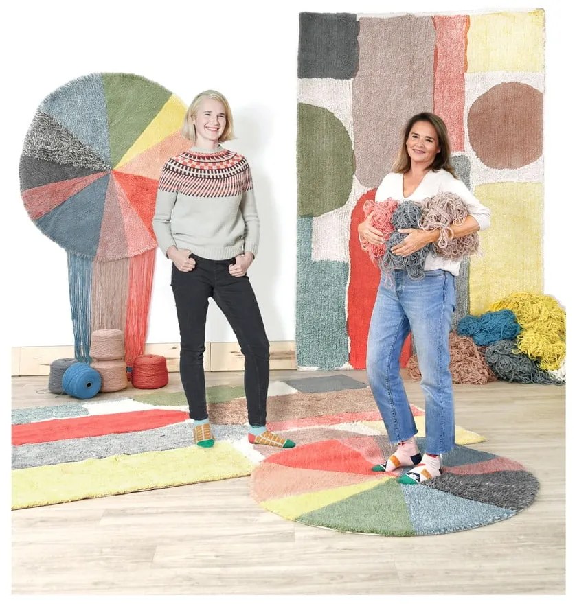 Mosható kézi szövésű gyapjú gyerek szőnyeg ø120 cm Pie Chart – Lorena Canals