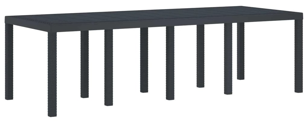 vidaXL Kerti Asztal Antracit 250 x 100 x 73 cm polirattan