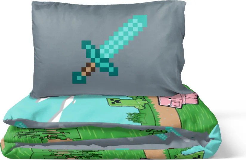 Minecraft Animals and Mobs ágyneműhuzat 140×200cm, 70×90 cm