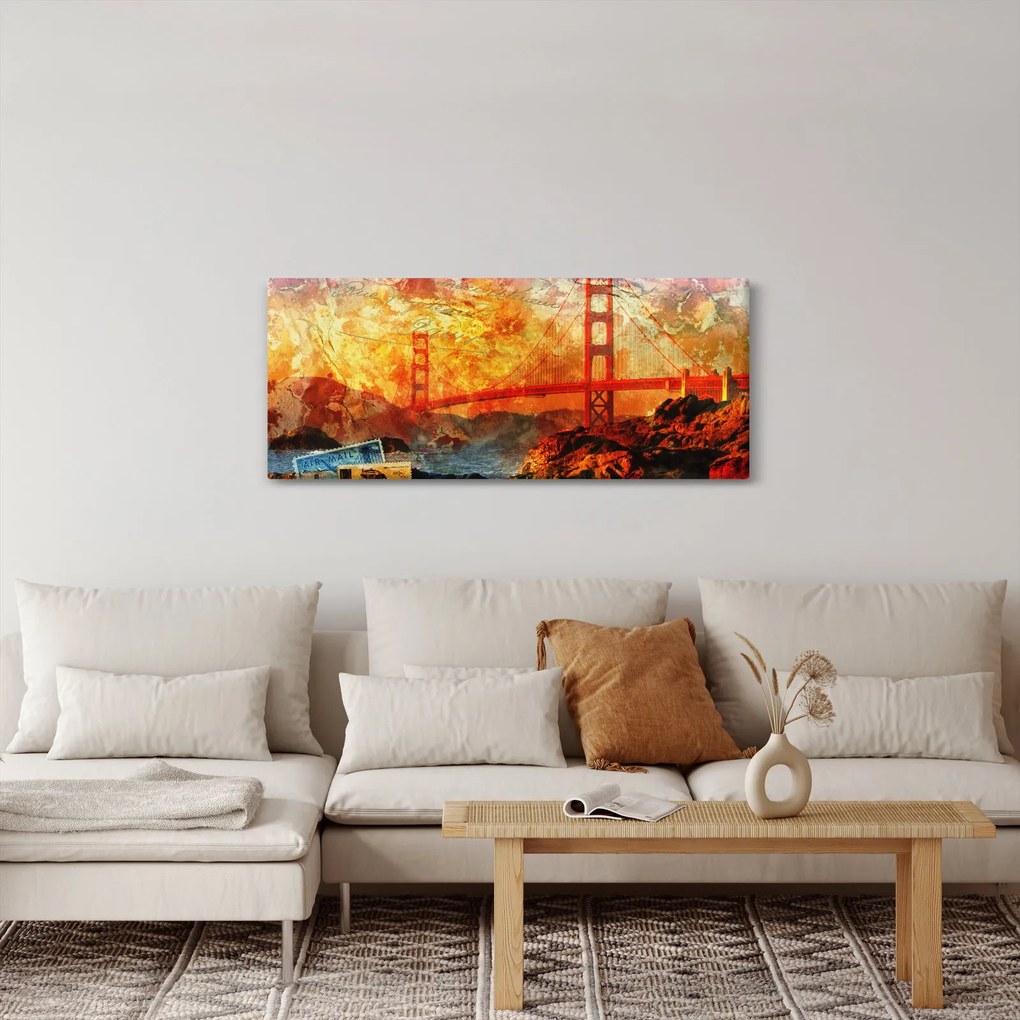 Kép - Golden Gate, San Francisco, Kalifornia (120x50 cm)