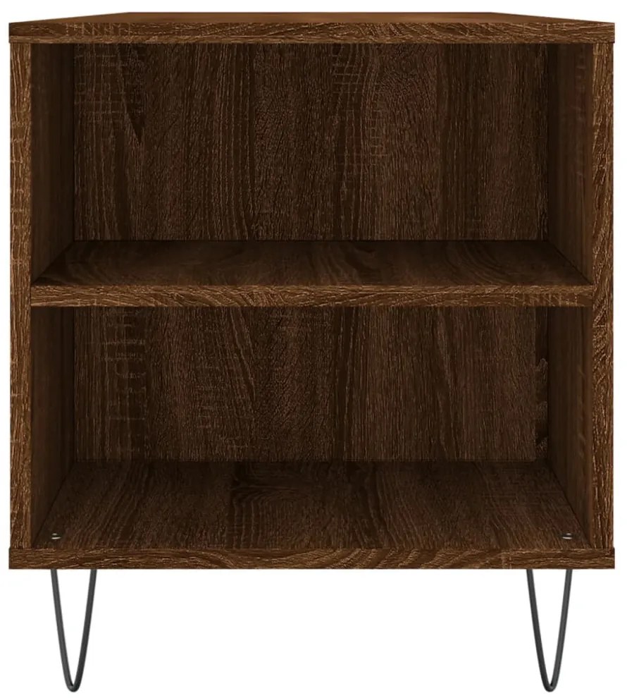 barna tölgyszínű szerelt fa dohányzóasztal 102 x 44,5 x 50 cm