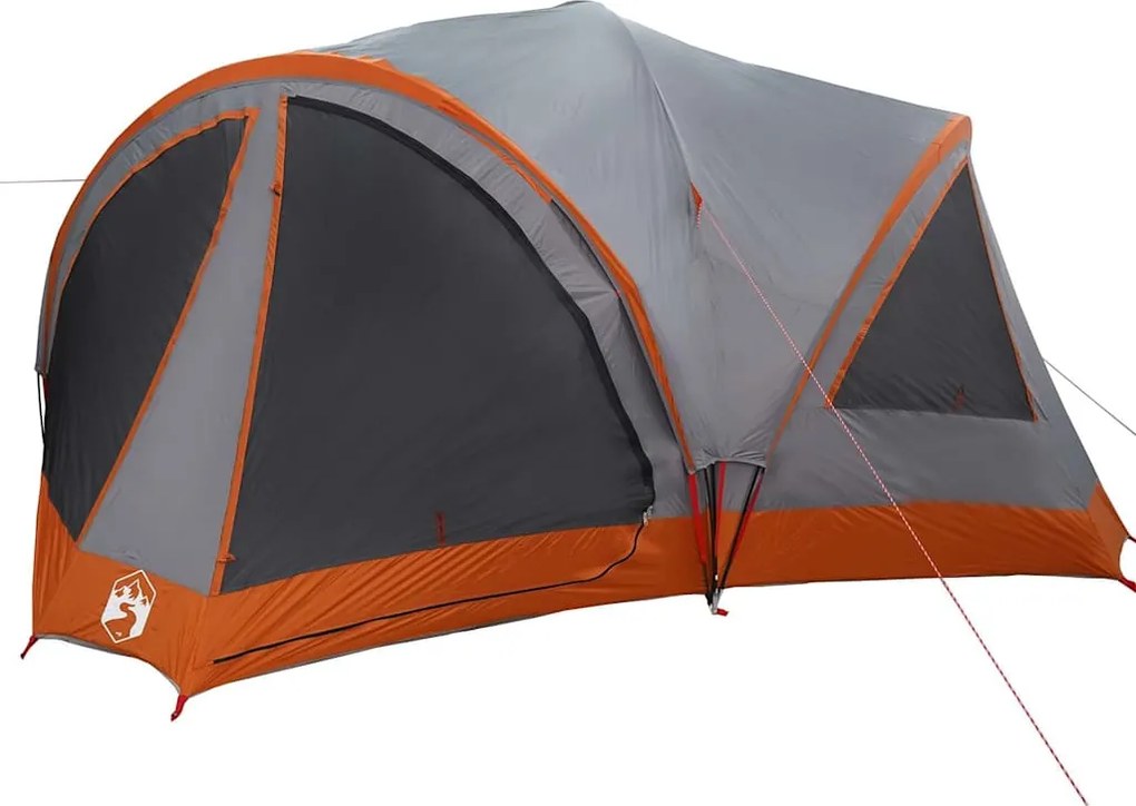 vidaXL Családi sátor 10 fős Szürke és narancs 460 x 430 x 214 cm