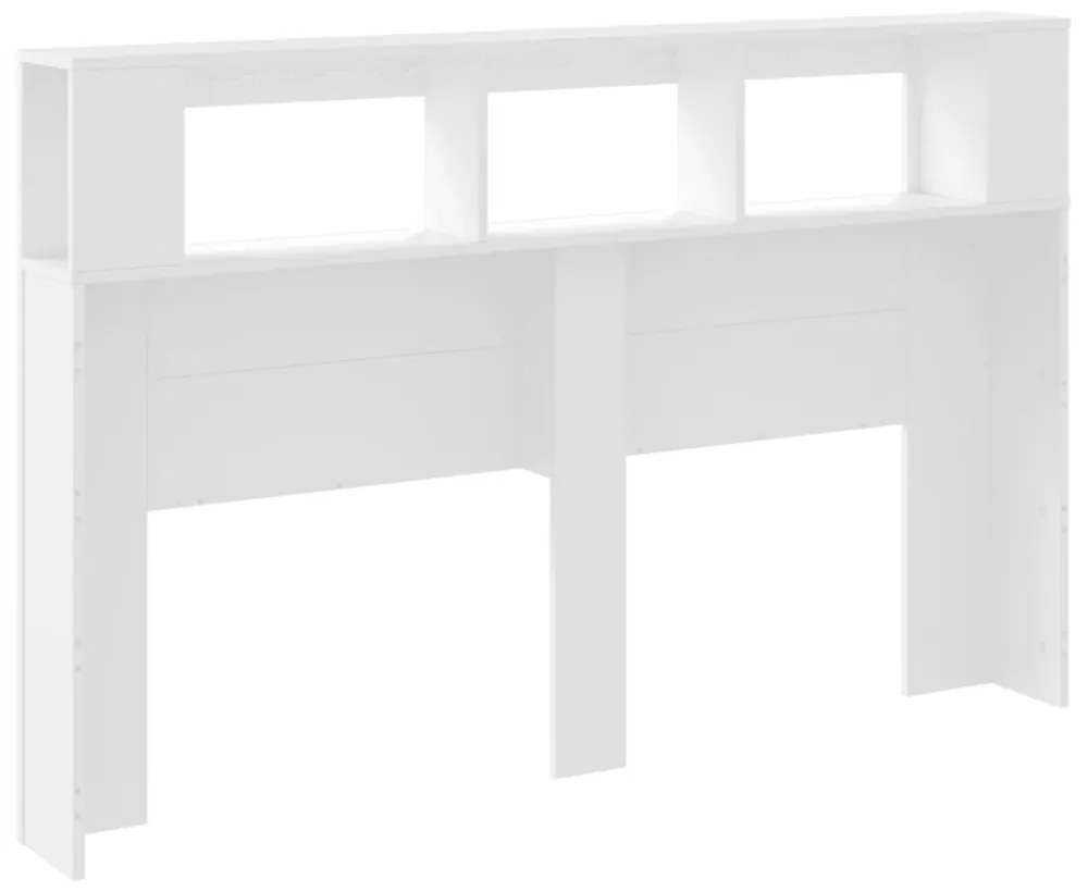 fehér szerelt fa LED-es fejtámla 160x18,5x103,5 cm