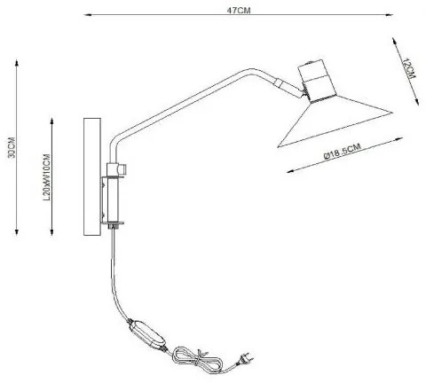 Lucide 05228/01/30 - Dimmelhető fali lámpa PEPIJN 1xE14/40W/230V