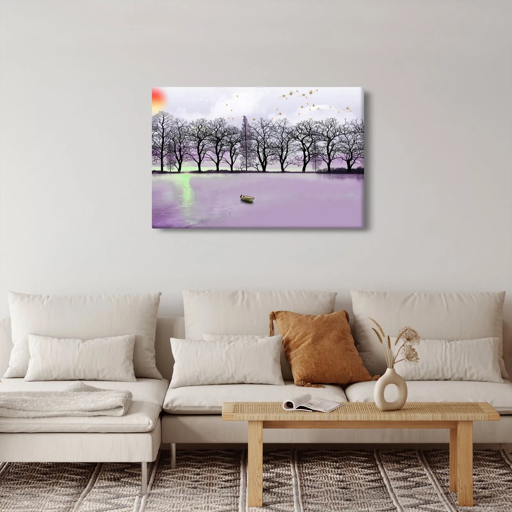Kép - Bárkák a tavon (90x60 cm)