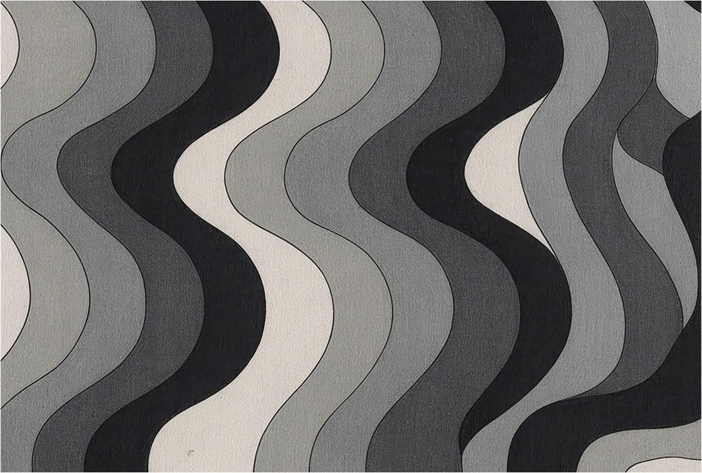 Flizelin fotótapéta Flizelin Design Szürke hullámok 104x70 Ragasztó