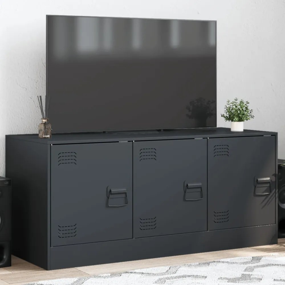 antracitszürke acél TV-szekrény 99 x 39 x 44 cm