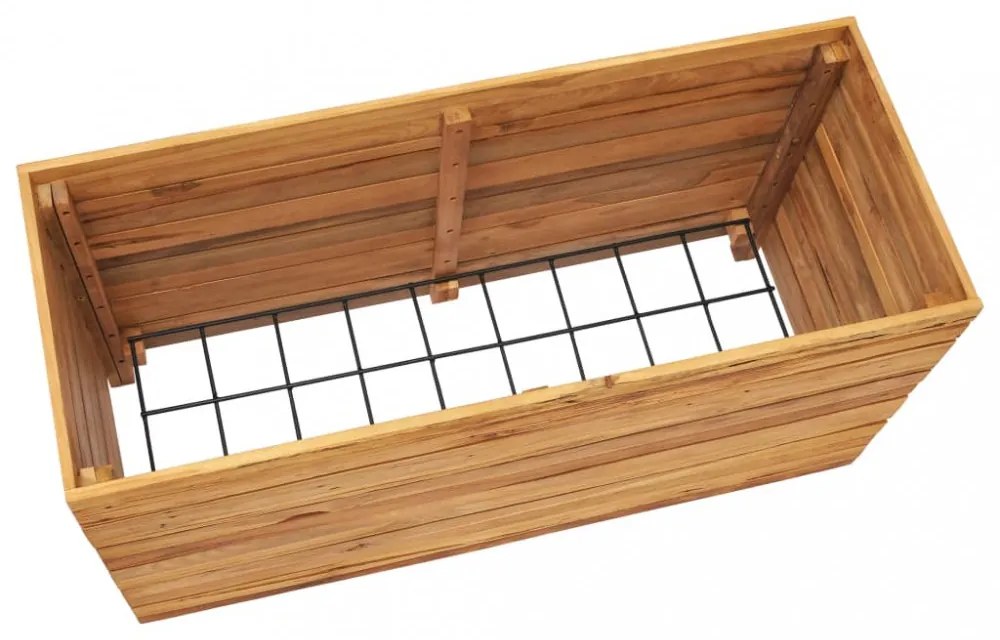 újrahasznosított tíkfa és acél magaságyás 100 x 40 x 55 cm
