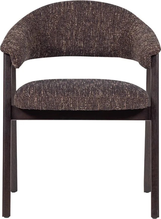 Sötétbarna kárpitozott karfás étkezőszék Tunar – WOOOD