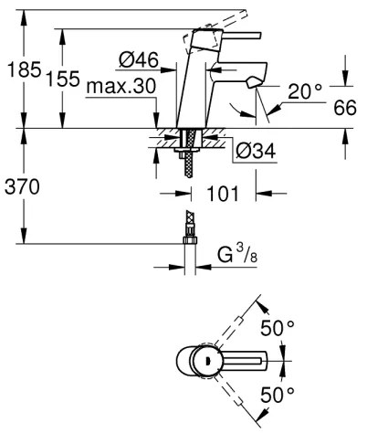 GROHE 3224010E - CONCETTO mosdócsaptelep DN 15 fényes króm