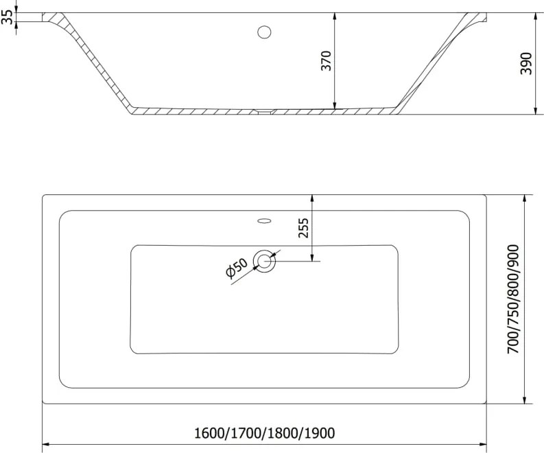 Mexen Cube téglalap alakú kád 160 x 70 cm burkolattal, fehér - 55051607000X