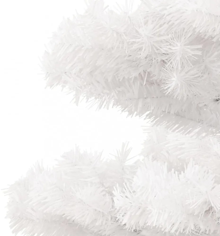 fehér PVC kivilágított kacskaringós karácsonyfa kaspóval 120 cm