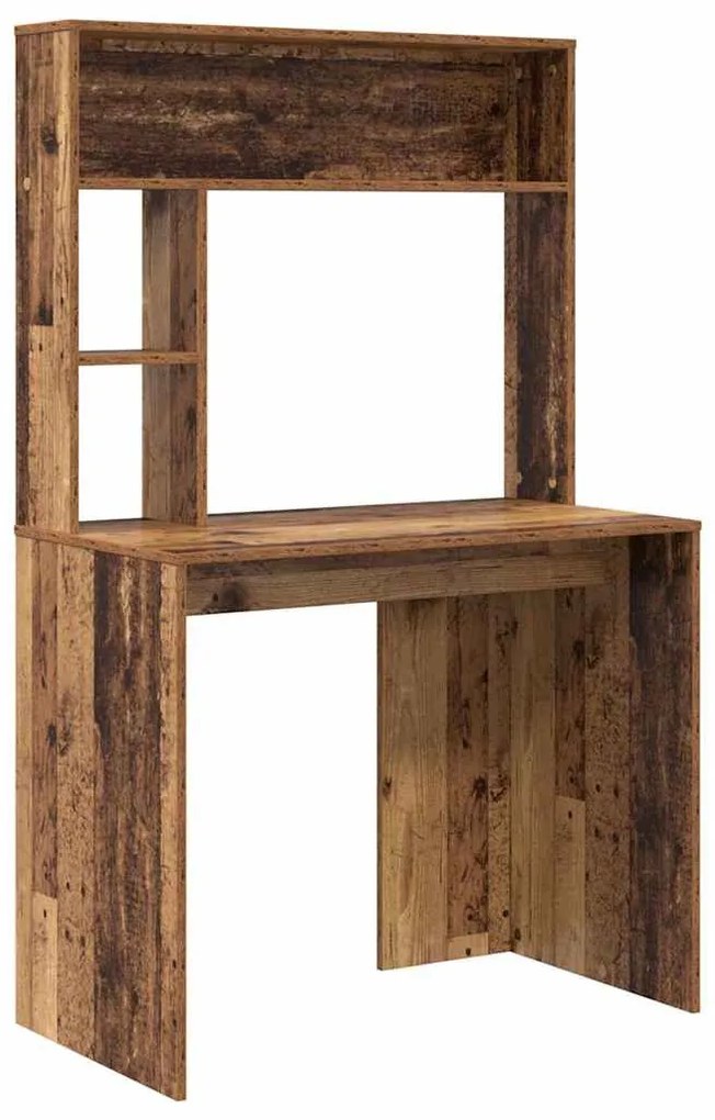 Asztal polcokkal tárolóval Régi fa 91 x 50 x 149 cm Faanyag