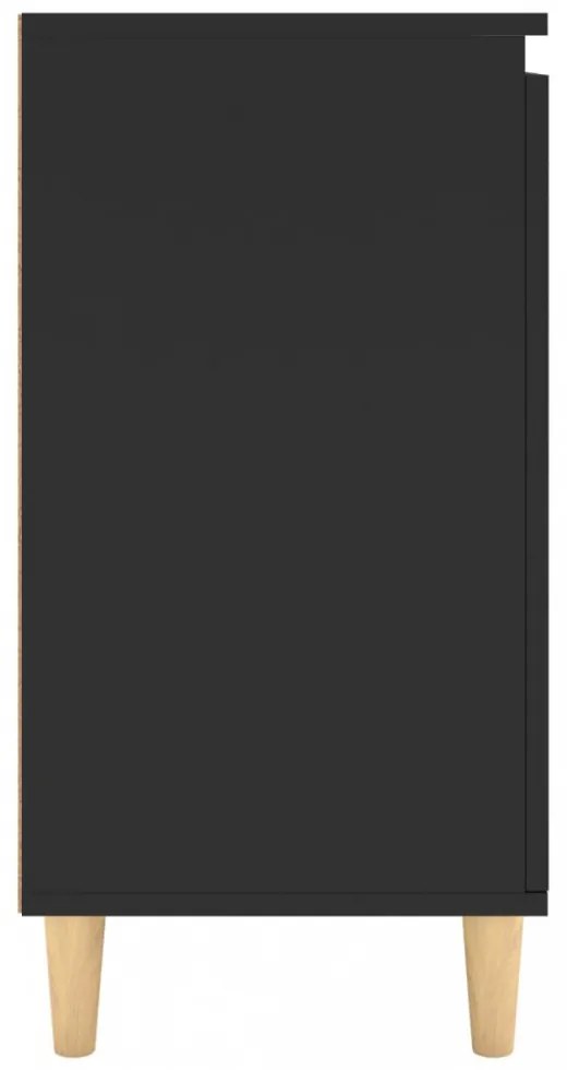 fekete szerelt fa tálalószekrény tömör falábakkal 60x35x70 cm