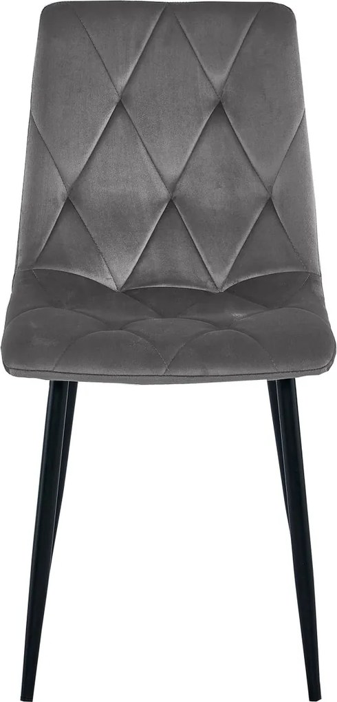 AKCIÓ sötétszürke bársonyos étkezőszék LIBRA fekete lábakkal II. minőség
