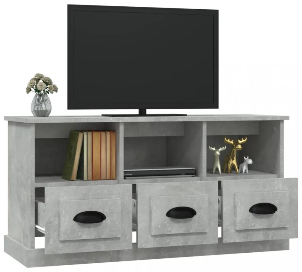 betonszürke szerelt fa TV-szekrény 100x35x50 cm