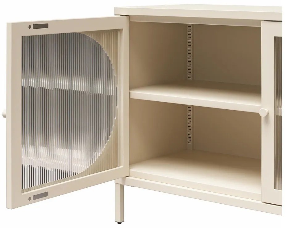 Krémszínű fém tálalószekrény 100x64x40 cm Luna – Støraa