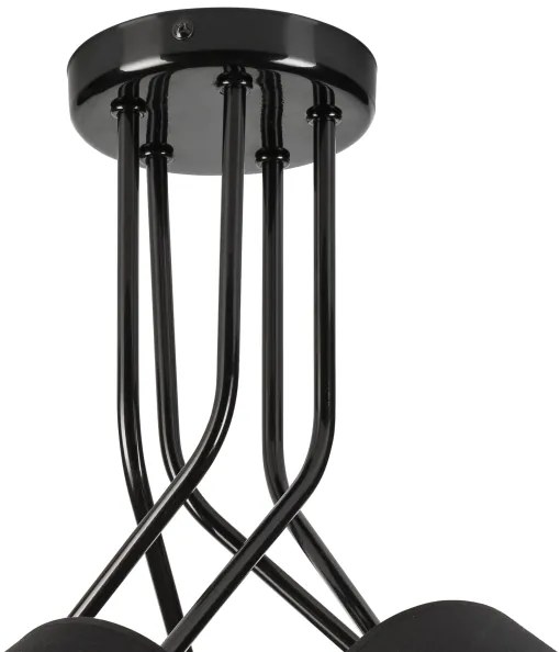 Csillár rúdon IRMA 5xE27/60W/230V fekete