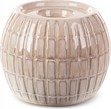 Dekorációs gyertyatartó Edna 13x11 Eurofirany krémszínű a'la hordó