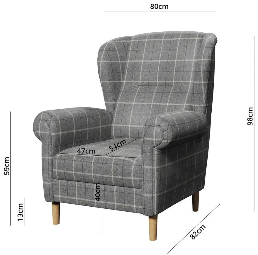 Szürke füles fotel Swan – Ropez