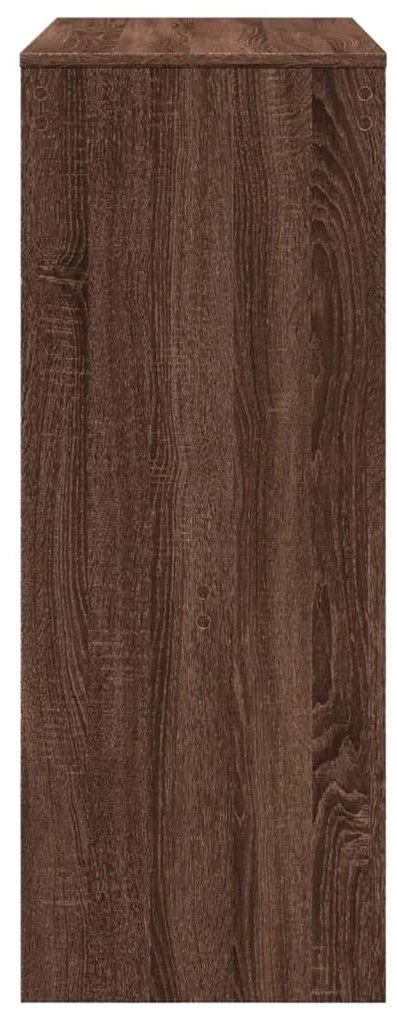 barna tölgy szerelt fa tárolórekeszes bárasztal 90x40x103,5 cm