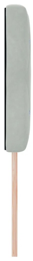 Fejtámla, Kristálygombos, Tűzött, Világosszürke, 140 cm, Velúr