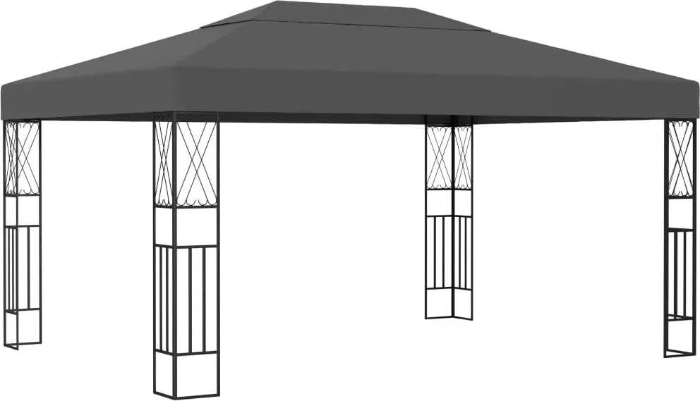 vidaXL antracitszürke szövet pavilon 3 x 4 m