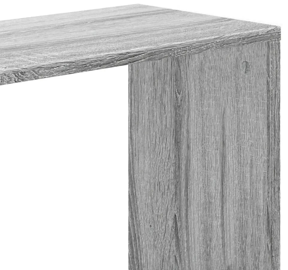 5 szintes szürke sonoma szerelt fa könyvespolc 45x23,5x162,5 cm