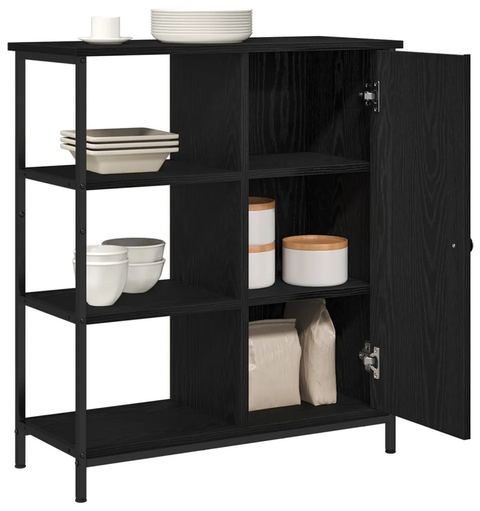Fekete tölgy oldalfiók 70x30x80 cm Ragasztott fa