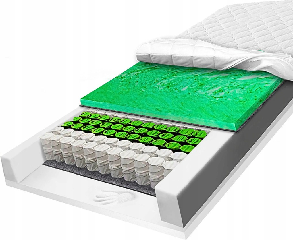 Matrac H2 H3 150X190 pocket smart Visco nagy rugalmasságú Verde Memory 22 c
