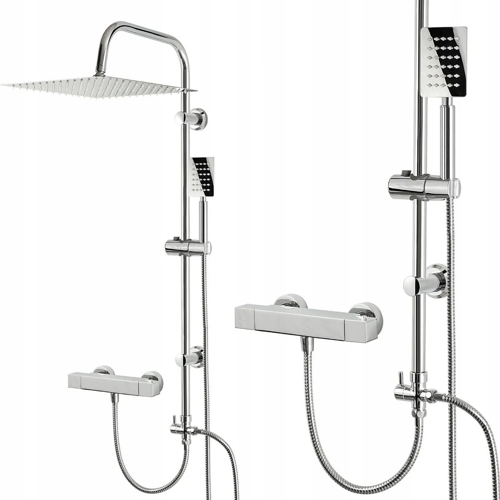 Zuhanyszett Zuhanyoszlop Esőztető Termosztátos Csaptelep