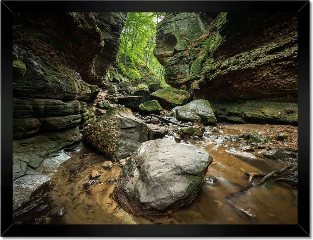 Poszterek keretben 40x30 Sziklák Folyó Hegyek