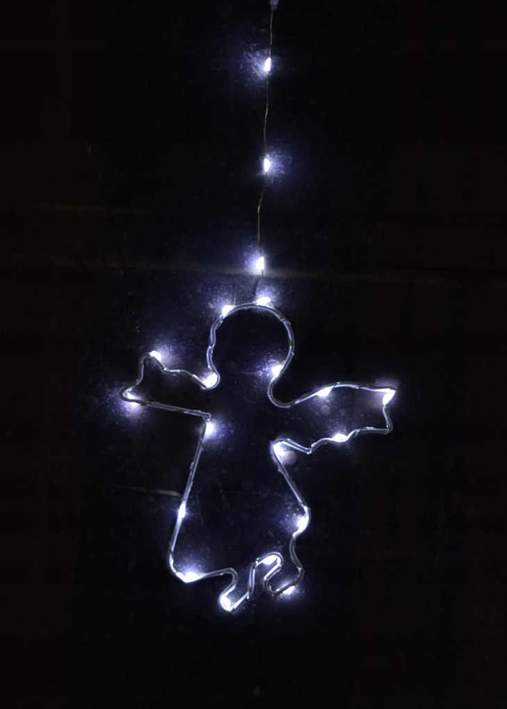 Függöny Girland 160 Angyalok Fehér Drót