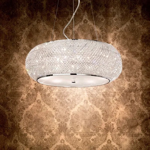 Ideal Lux - Kristály csillár zsinóron PASHA 14xE14/40W/230V átm. 65 cm króm
