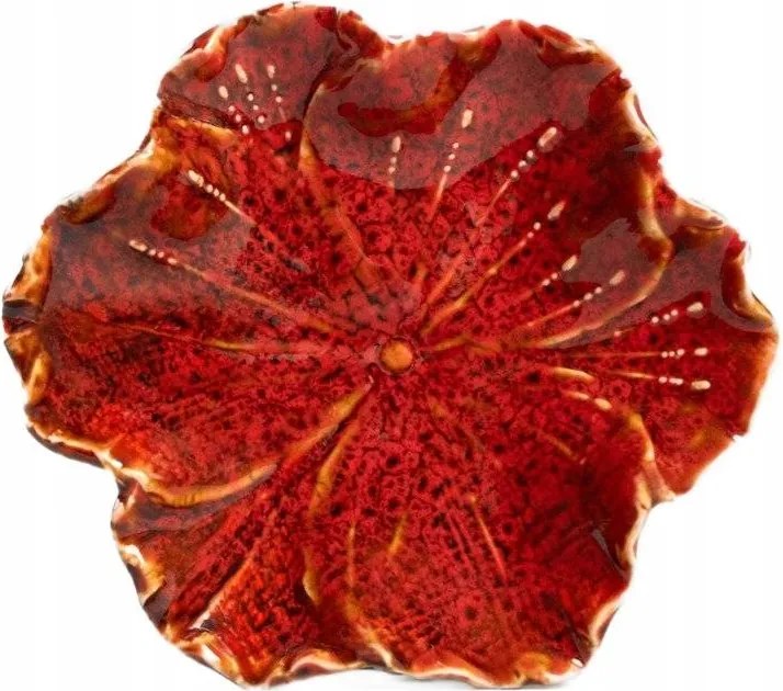 Dekorációs tálca Edme kerámia piros 13x11,5x3 cm Homla