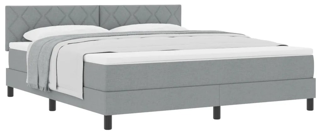 Boxspring Ágy Matraccal Világosszürke 180x200 cm Szövet