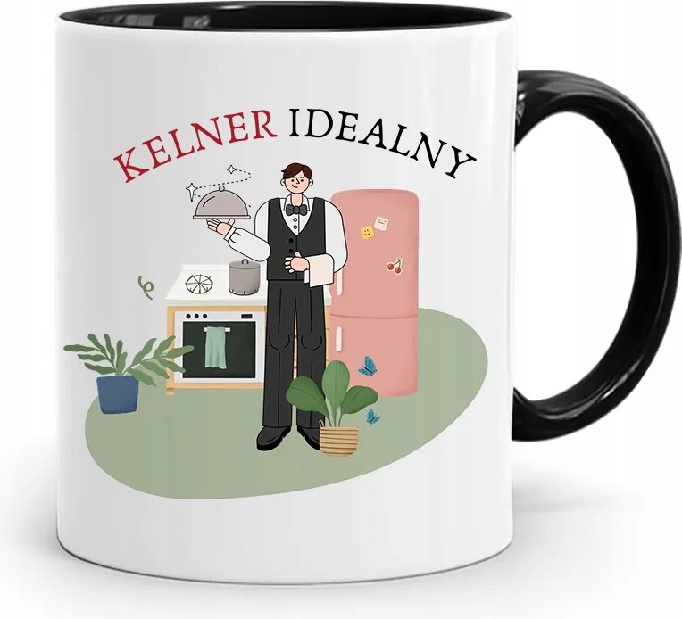 Pincérnek Bögre Fekete Pincér Tökéletes Ajándék fényképes nyomtatással