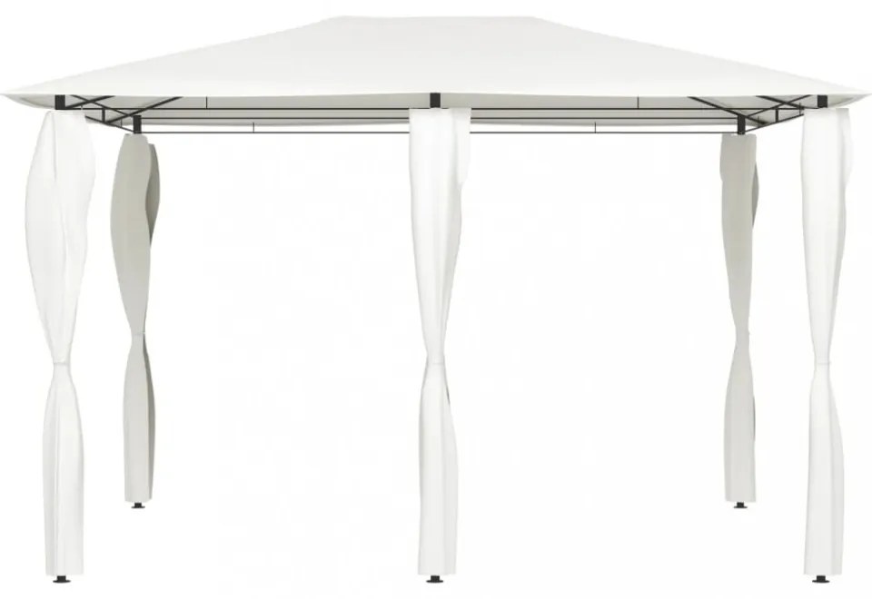 krémszínű pavilon oszlop takarókkal 3 x 4 x 2,6 m 160 g/m²