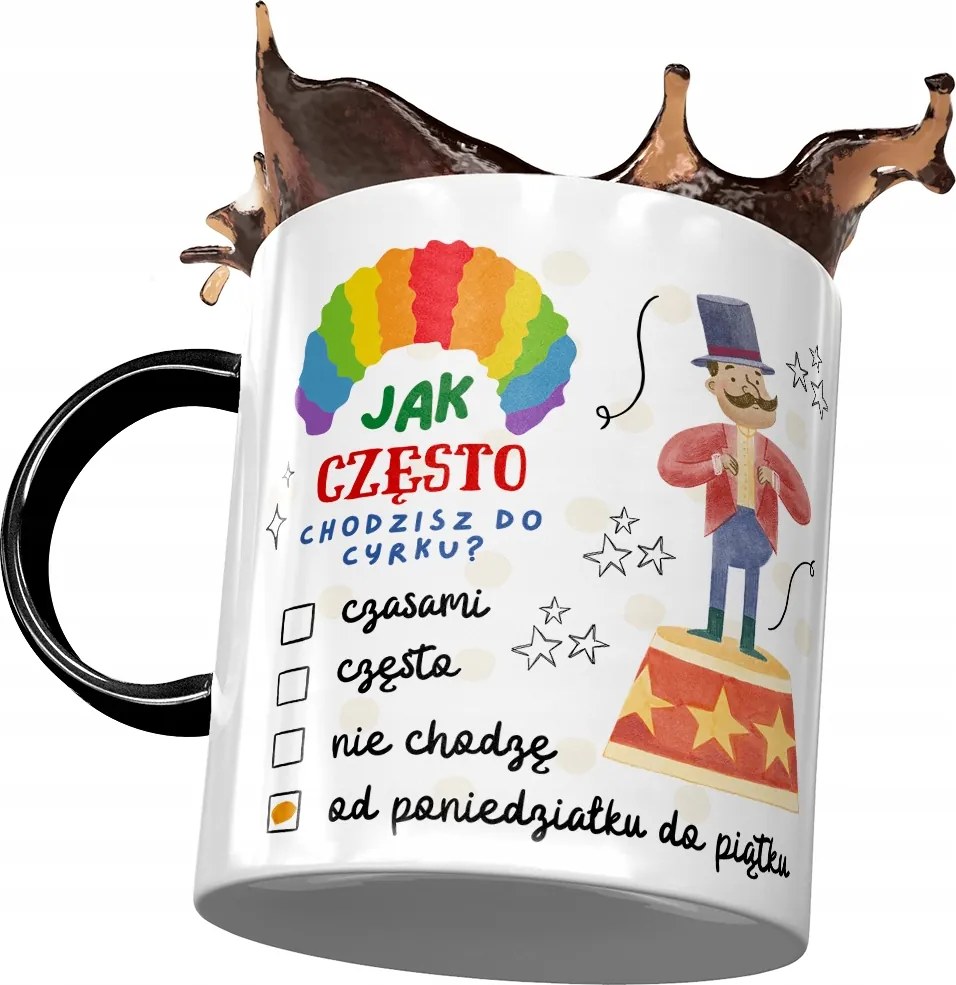 Bögre Fekete Vicces Gyakran Jársz Cirkuszba Nyomtatott Fotóval