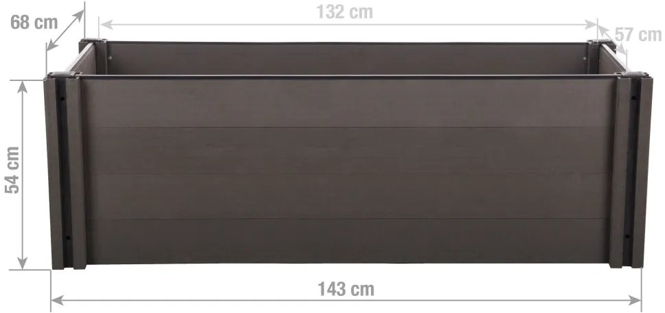 G21 Crop magaságyás 143 x 68 x 54, WPC, Ében