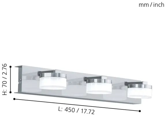 Eglo 96543 - LED dimmelhető fürdőszobai lámpa ROMENDO 1 3xLED/7,2W/ IP44