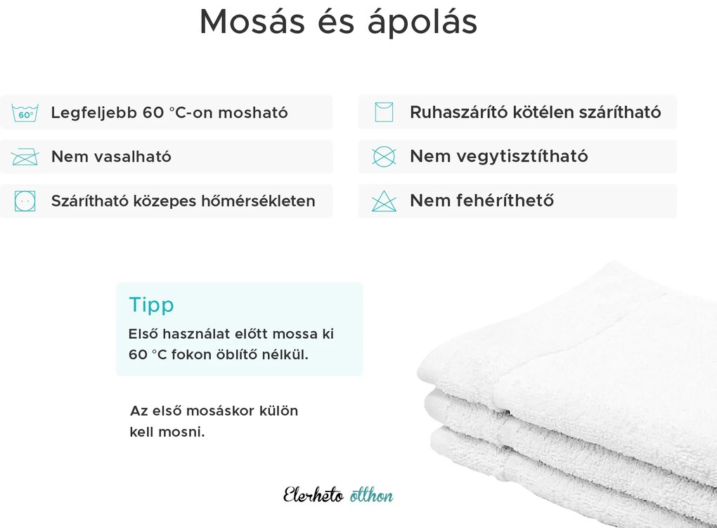 Classic fekete kis törölköző 30x50 cm 100% pamut