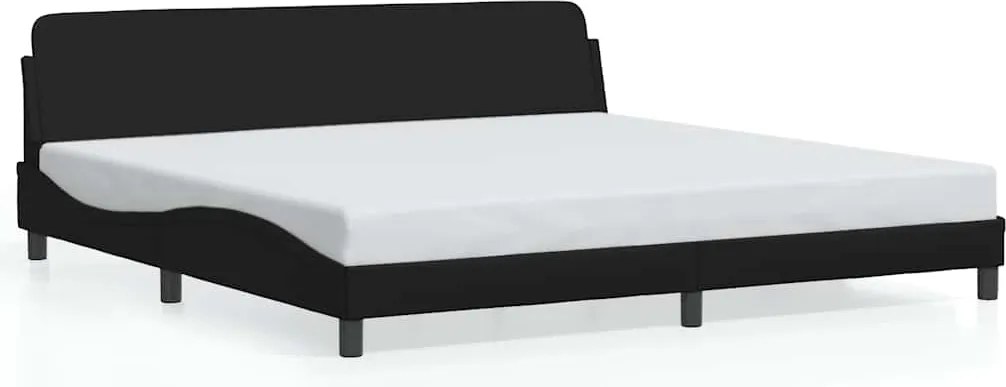 vidaXL fekete műbőr ágykeret Dover 200x200 cm