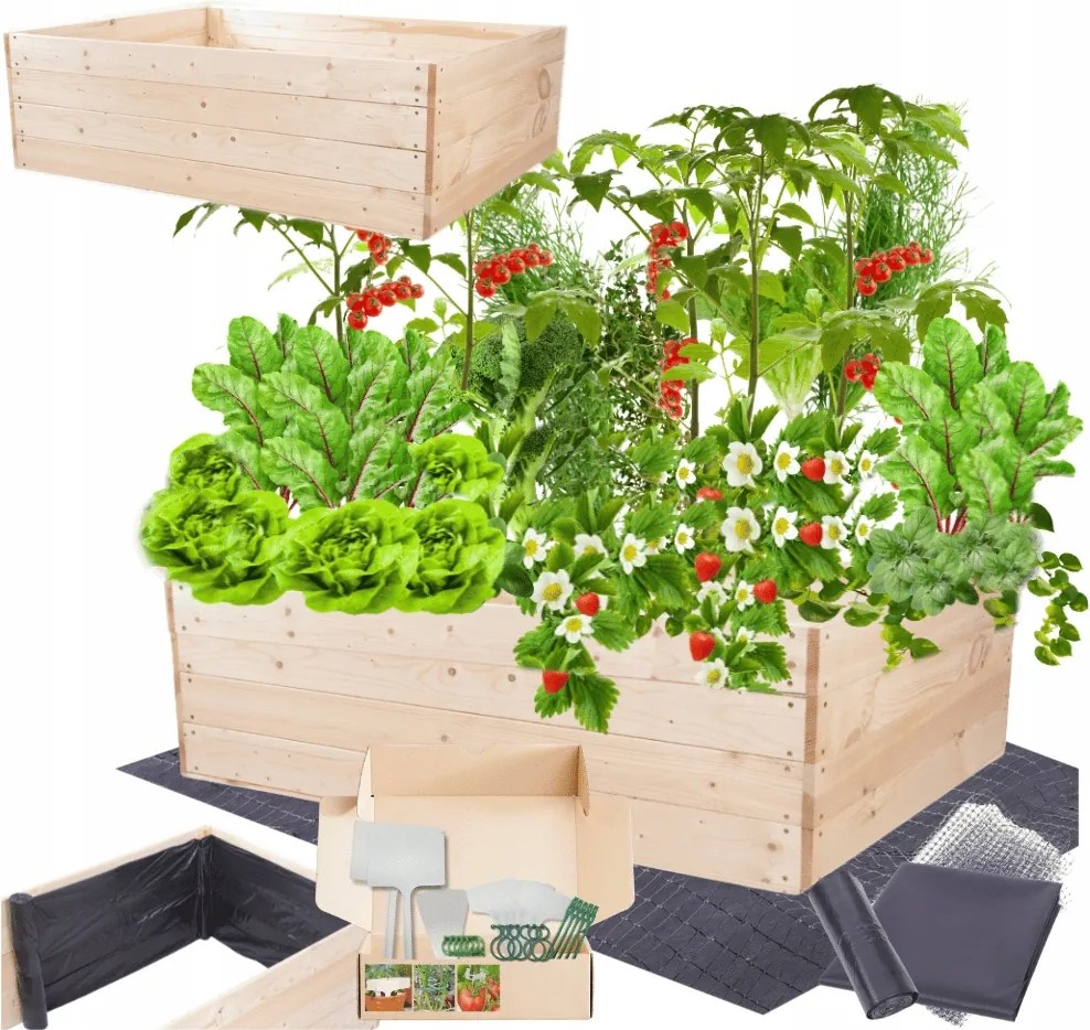 Ágyás magasított virágtartó zöldséges láda impregnáló 36x120x100