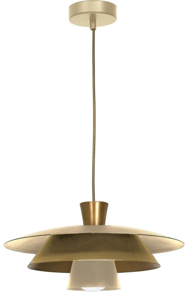 Csillár zsinóron PLATO 1xE27/15W/230V bézs/arany