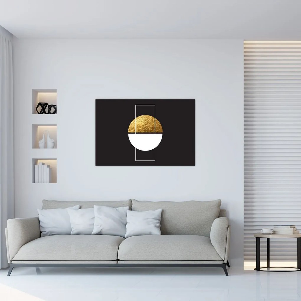 Kép - Absztrakció arany és fekete N⁰1 (90x60 cm)