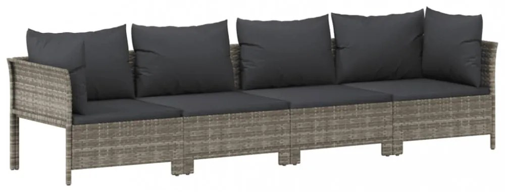 vidaXL 11 részes szürke polyrattan kerti ülőgarnitúra párnákkal