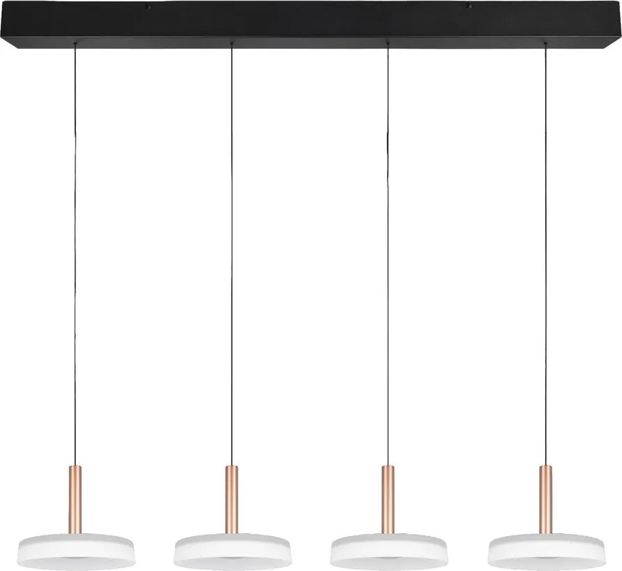 Fekete-fehér-aranyszínű LED dimmelhető függőlámpa üveg búrával Celeste – Trio